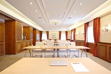 Large table in a bright room